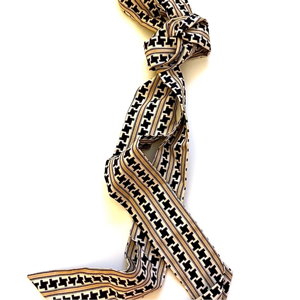 VTG GAP Black and Tan Patterned Scarf/Belt/Tie